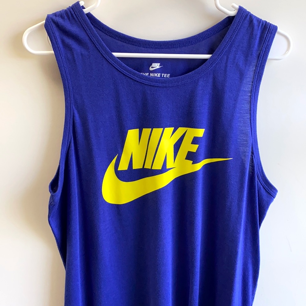 Nike Men’s Purple Sleeveless Shirt Medium Nike Logo Crew Neck Tank Top Workout